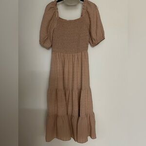 Calista Pastel Pink maxi dress, small, short sleeve, NWT.